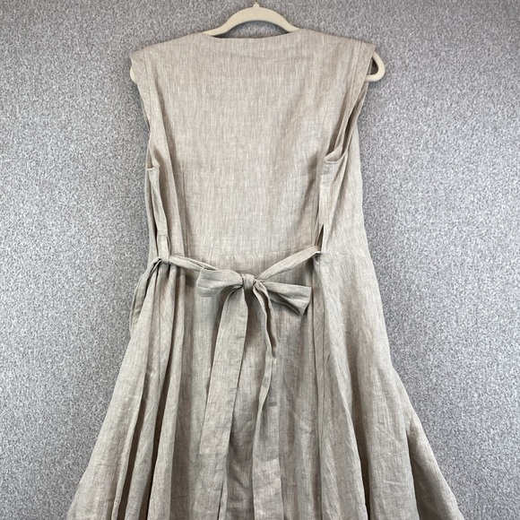 Sound Sleep linen maxi wrap dress XXL taupe preppy minimalist luxury resort - Picture 9 of 11